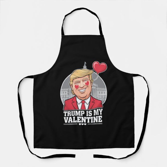 Tablier Trump est mon Valentin Rétro Saint-Valentin  (Recto)