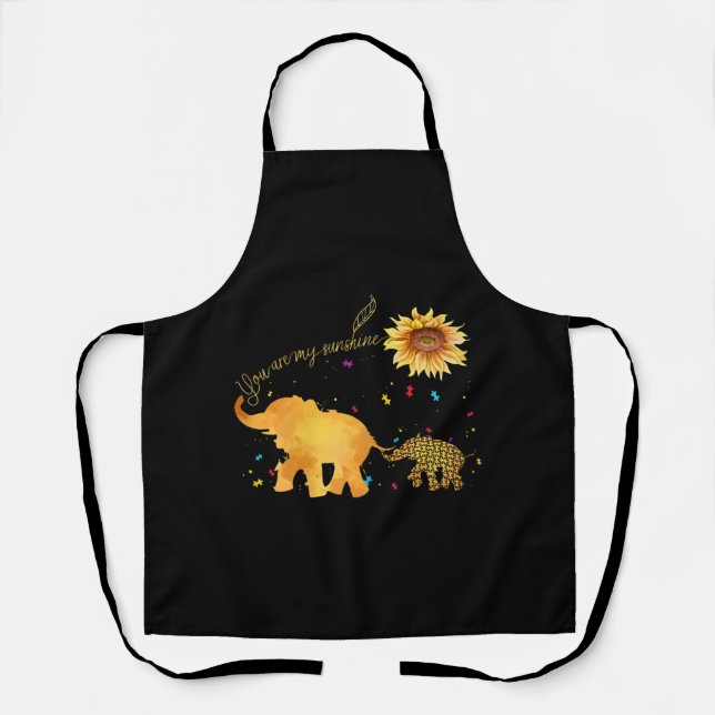 Tablier Tu Es Mon Soleil Tournesol Éléphant Autisme (Recto)