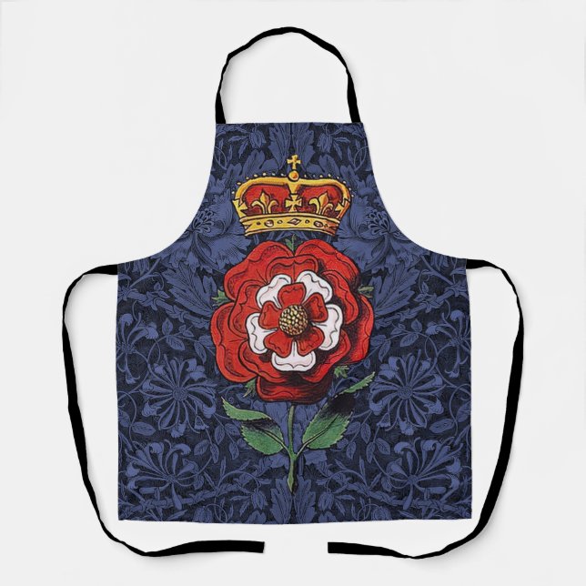 Tablier Tudor Rose rouge et blanc (Recto)