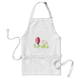 Tablier tulipe rouge, bonne fête des mères