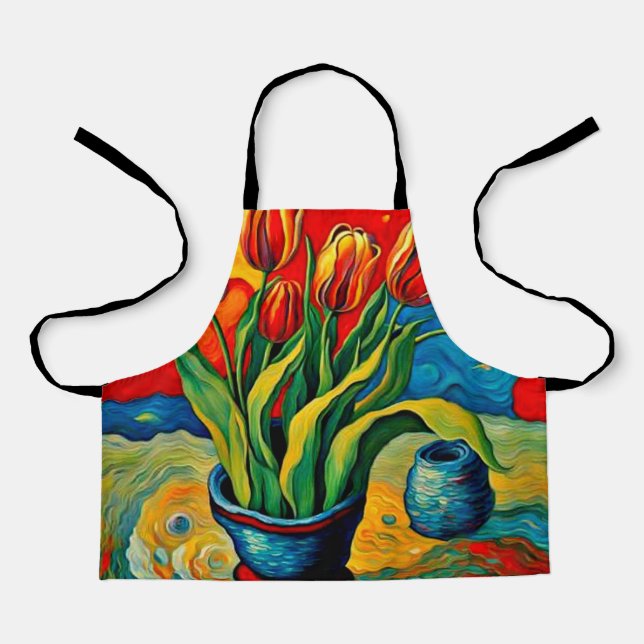 Tablier Tulipes dans le vase (Recto)
