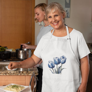 Tablier Tulipes en bleu Delft
