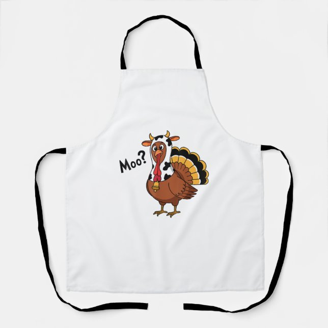 Tablier Turquie Moo Vache drôle Thanksgiving Performance S (Recto)