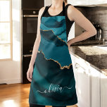 Tablier Turquoise Aqua Blue Green Agate Geode Gold Monogra<br><div class="desc">Turquoise Aqua Blue Green et Gold Foil Agate Géode Monogramme Beau Élégant Script Name Apron. Cela fait le doux parfait 16, 13ème, 15ème, 16ème, 18ème, 21ème, 30ème, 40ème, 50ème, 60ème, 70ème, 80ème, 90ème, 100ème anniversaire, mariage, douche nuptiale, anniversaire, baby shower, remise de diplômes ou cadeau de bachelorette quelqu'un décorant sa...</div>