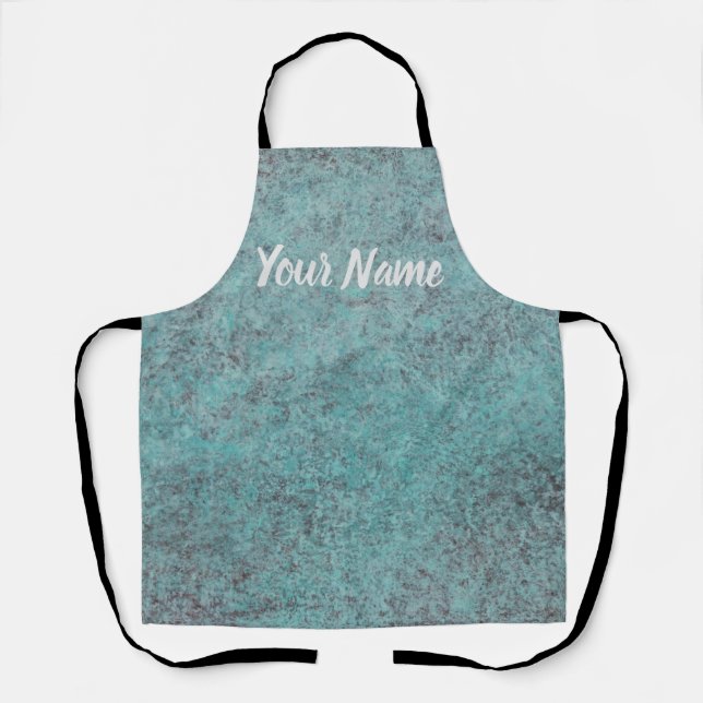 Tablier Turquoise Copper Patina texture cadeau (Recto)