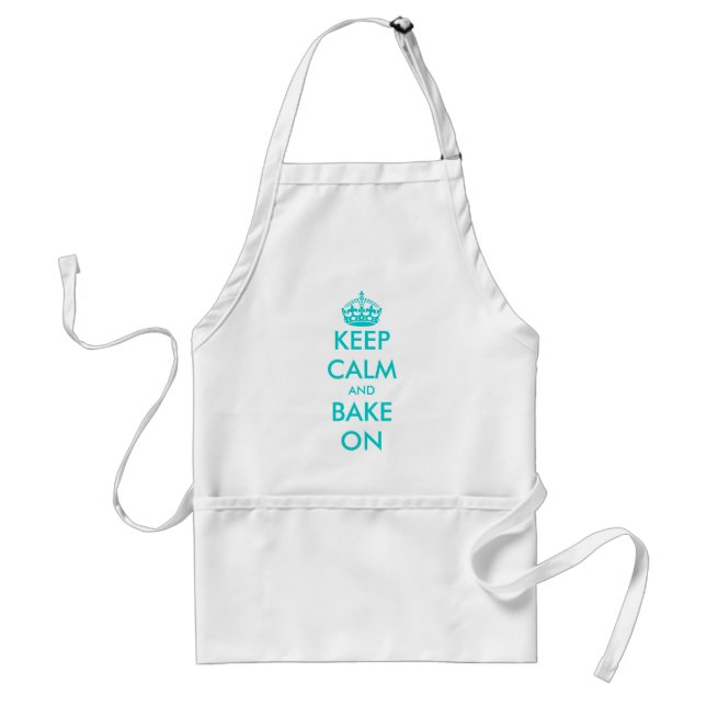Tablier turquoise Keep Calm et enfournez | Personn (Devant)