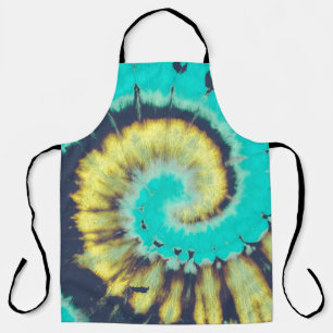 Tablier Turquoise spirale Abstraite. Tye Dye Chemise Cercl