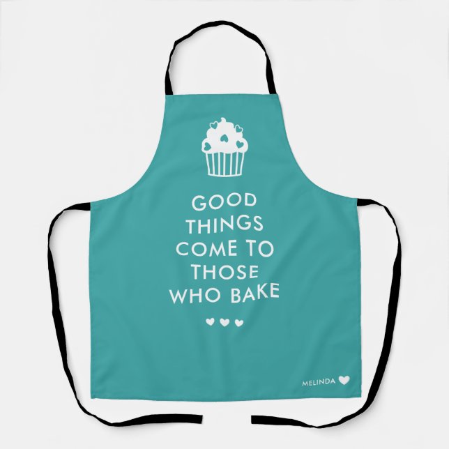 Tablier Turquoise White Cupcake Good Things Baking Ajouter (Recto)