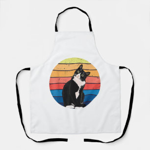 Tablier Tuxedo Chat Cadeau Couleurs rétro pour Amoureux de