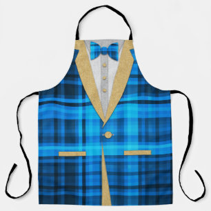 Tablier Tuxedo Fun Madras Or Glitter Avec Noeud Papillon B