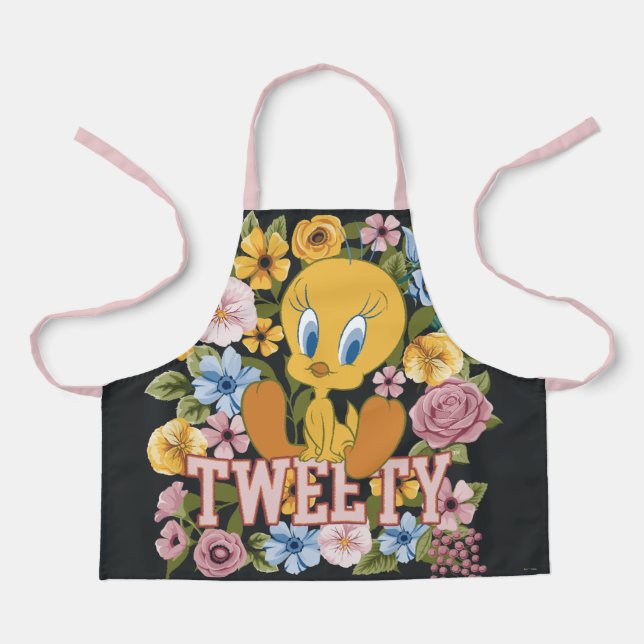 Tablier TWEETY™ Broderie Florale Graphique (Recto)