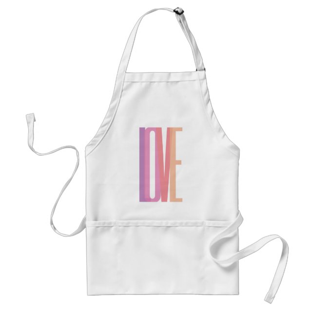 Tablier Typographie Amour Gras en Couleurs Pastel (Devant)