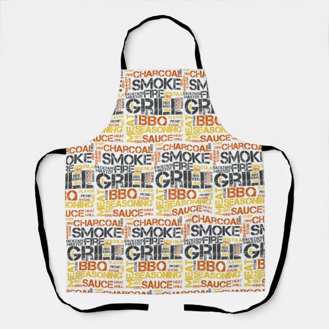 Tablier Typographie BBQ Maître du Grill (Recto)