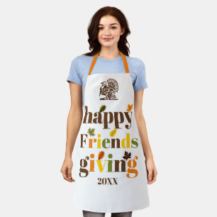 Tablier Typographie colorée et dinde Friendsgiving