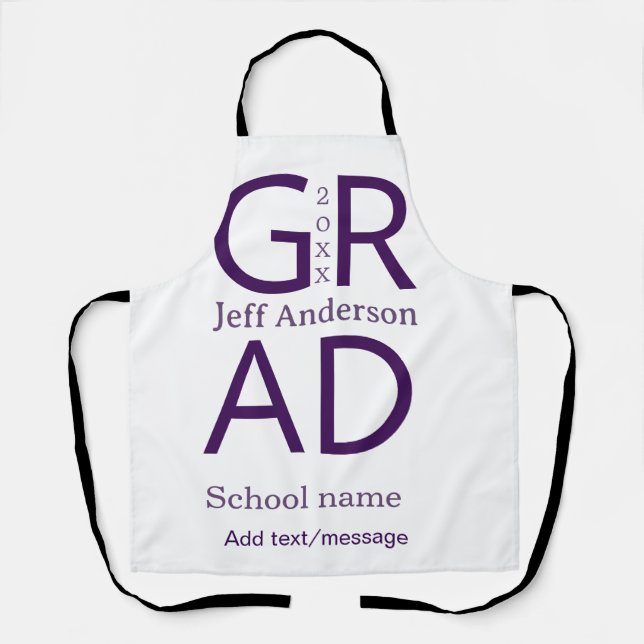 Tablier Typographie de graduation moderne simple minimale  (Recto)