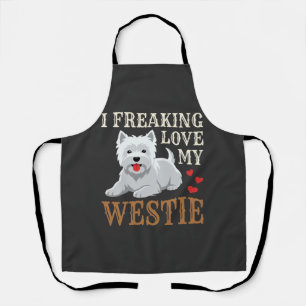 Tablier Typographie de l'amour du chien Westie