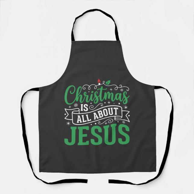 Tablier Typographie de Noël, tout est question de Jésus (Recto)