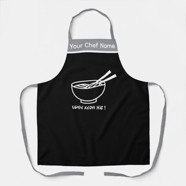 Tablier Udon Know Me Funny Noodle Graphic Apron (Recto)