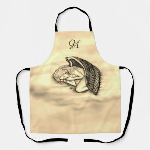 Tablier Un ange endormi, monogramme personnalisé