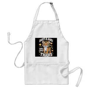 Tablier Un animal de tigre mignon juste une fille qui aime