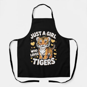 Tablier Un animal de tigre mignon juste une fille qui aime