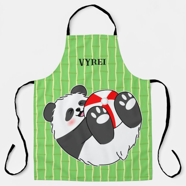 Tablier Un bébé panda mignon jouant avec un ballon (Recto)