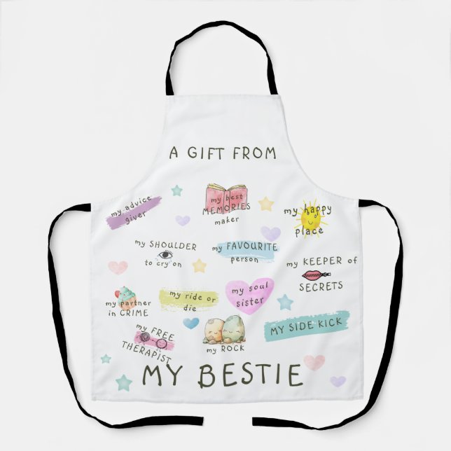 Tablier Un cadeau de ma bestie (Recto)