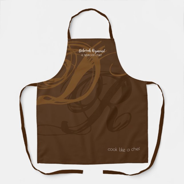 Tablier un chef spécial monogramme brun (Recto)