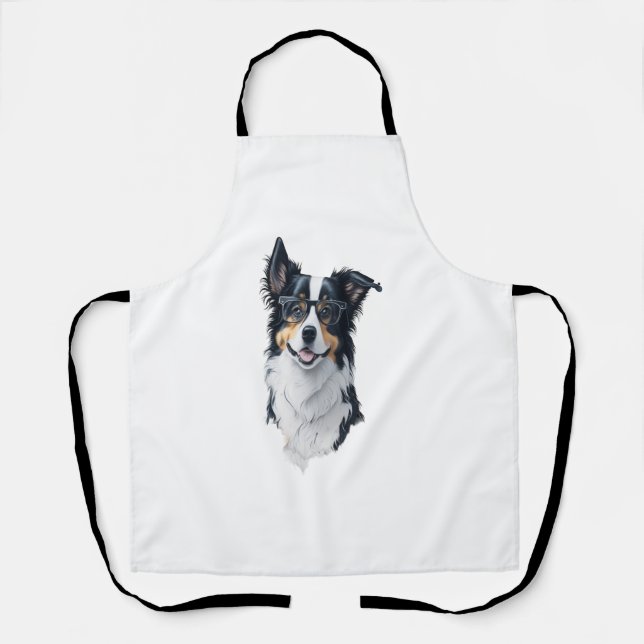 Tablier Un chien mignon Bordure Collie (Recto)