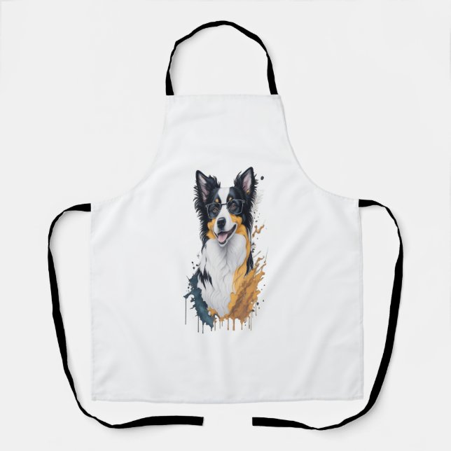 Tablier Un chien mignon Bordure Collie (Recto)