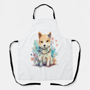 Tablier Un chien mignon et sage dans un environnement flor