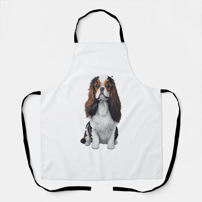 Tablier Un chien mignon King Charles Spaniel (Recto)