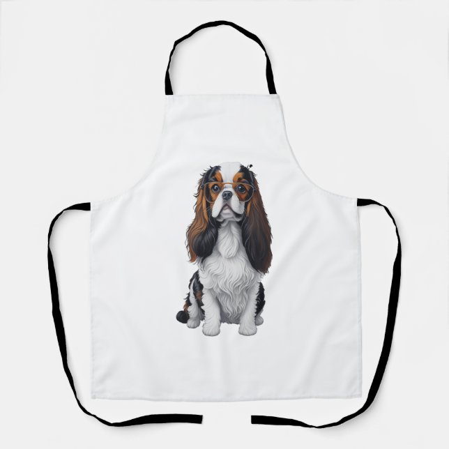 Tablier Un chien mignon, le roi Charles Spaniel (Recto)