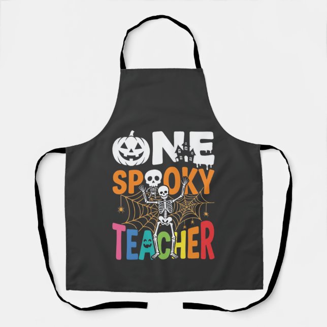 Tablier Un design Halloween d'un professeur effrayant_1 (Recto)