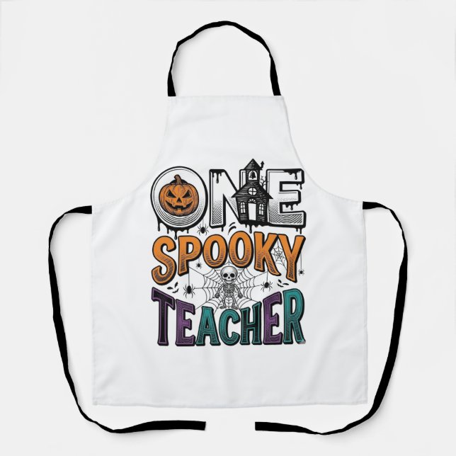 Tablier Un design vectoriel Halloween d'un professeur effr (Recto)