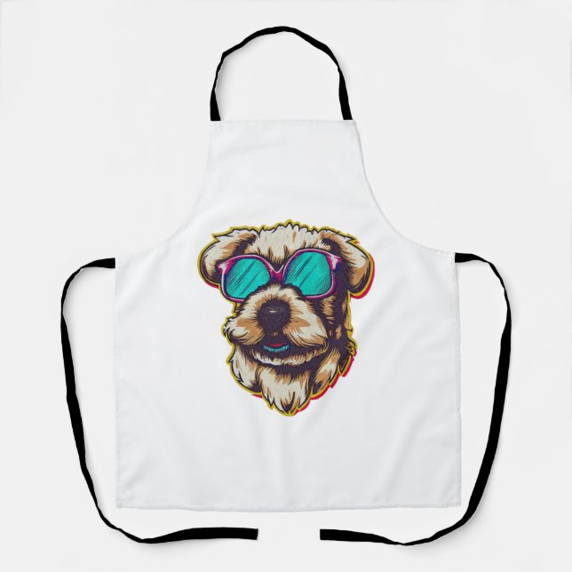 TABLIER UN DORABLE D O G AVEC DES LUNETTES SOLEIL (Recto)