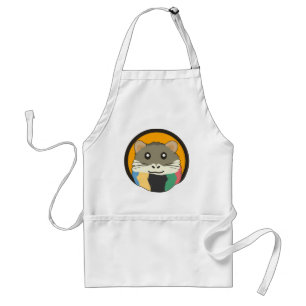 Tablier Un mignon hamster en caricature avec une écharpe m
