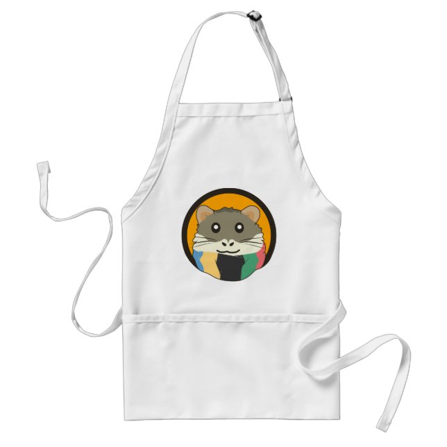 Tablier Un mignon hamster en caricature avec une écharpe m (Devant)