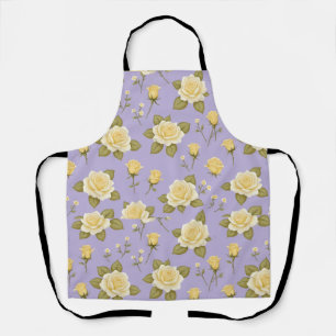 Tablier Un motif fantaisiste de petites roses jaunes et bl