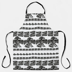 Tablier Un motif maya vintage sans couture. Dents noir et