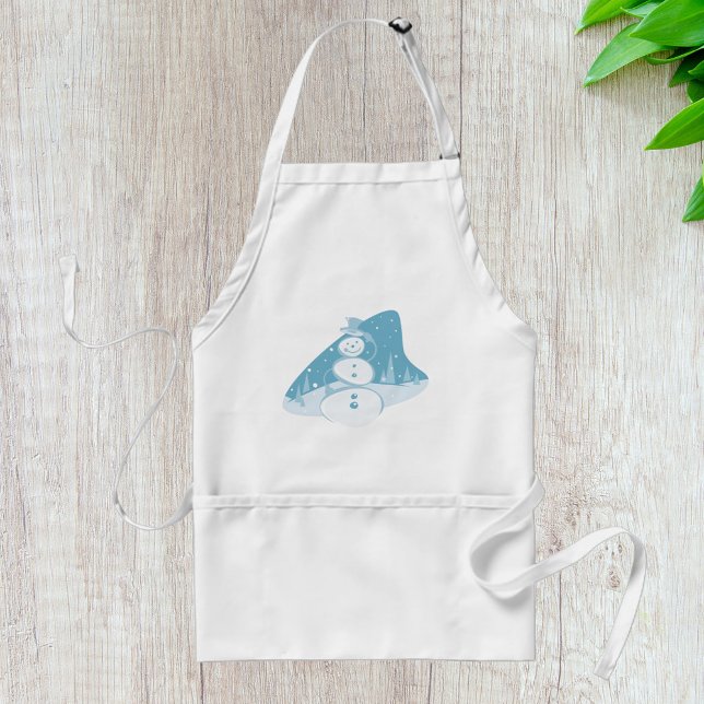 Tablier Un Snowman Portant Un Chapeau Haut (Créateur téléchargé)