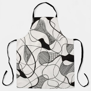 Tablier un stylo abstrait monochrome et un croquis d'encre