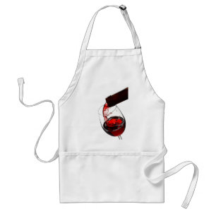 Tablier Un verre de vin rouge