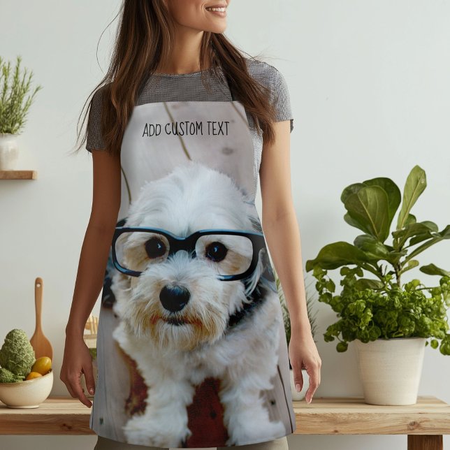 Tablier Une énorme photo de couverture complète avec texte (Custom Photo Apron)