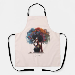 Tablier Une femme afro-américaine aux couleurs arborées