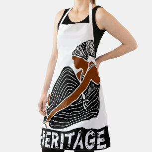 Tablier Une femme noire enveloppée de tête Patrimoine AFRI