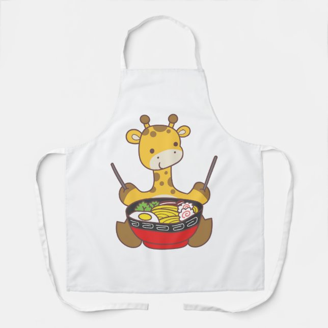 Tablier Une girafe veut manger du ramen. (Recto)