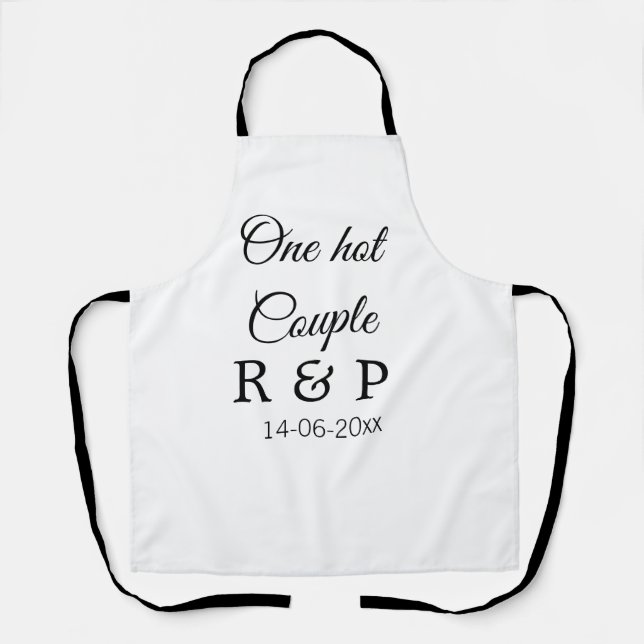 Tablier Une lettre initiale de nom de couple chaud date te (Recto)
