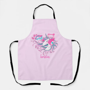 Tablier Une licorne magique de fille de gamer