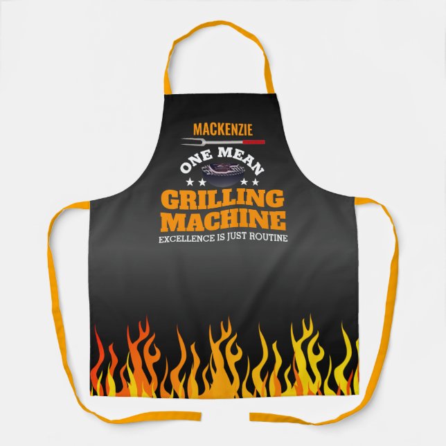 Tablier Une machine à griller méchante Flamme noire (Recto)